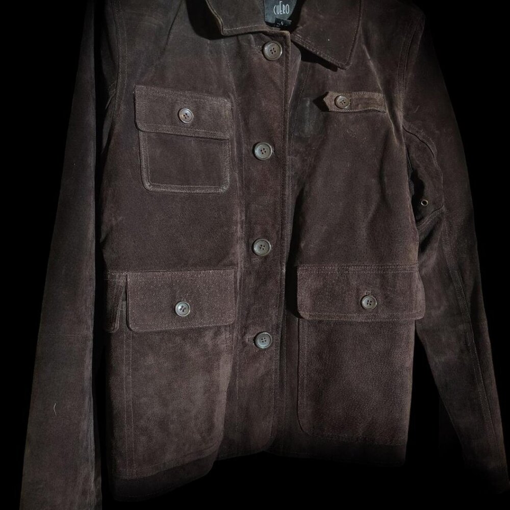 CuEro Suede Jacket, Size Large, Dark Brown